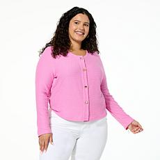G by Giuliana Knit Novelty Buttoned Topper