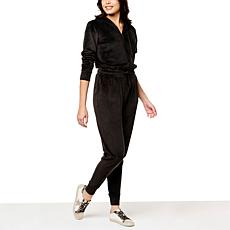 G by Giuliana LounGy Velour Hooded Jogger Jumpsuit