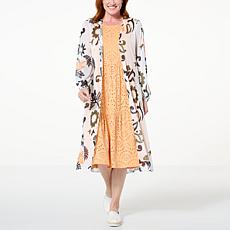 G by Giuliana Printed Aria Mesh Knit Resort Duster