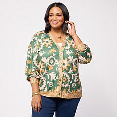 G by Giuliana Printed Knit Cardigan