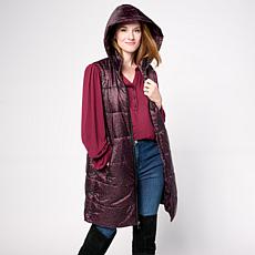G by Giuliana Printed Puffer Vest with Hood