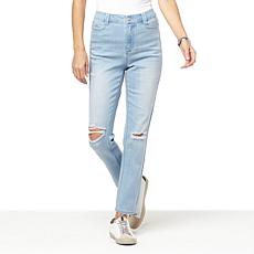 G by Giuliana Repreve® Denim Distressed Tapered-Leg Jean