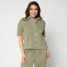 G by Giuliana Short Sleeve Featherweight Denim Jacket