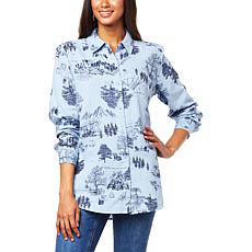 G by Giuliana Sun-Soaked Textured Gauze Buttoned Shirt