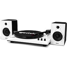 Gemini TT-900 Turntable System with Pair of Speakers - Black/White