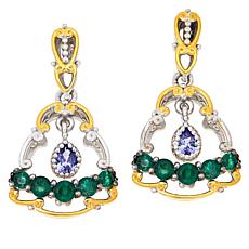 Gems By Michael Grizzly Emerald and Tanzanite Drop Earrings