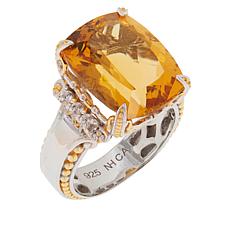 Gems by Michael Sterling Silver Citrine and White Zircon Ring