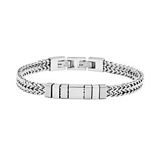 Geoffrey Beene Men's Stainless Steel Double Franco Chain ID Bracelet