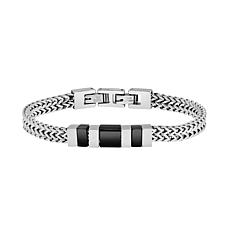 Geoffrey Beene Men's Stainless Steel Double Franco Chain ID Bracelet