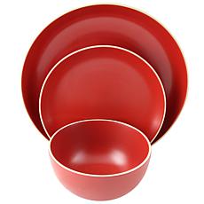 Gibson Home Rockaway 12 Piece Dinnerware Set in Matte Red