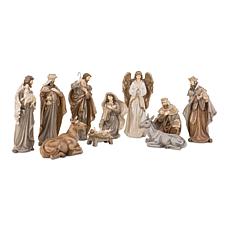Glitzhome 10pcs Oversized Resin Nativity Figurine Set