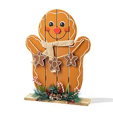 Glitzhome 24" Wood Gingerbread Man Porch Decor