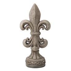 Glitzhome 27.25in H MGO Standing Fleur De Lis Garden Statue