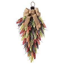 Glitzhome 28"H Pink, Purple & Yellow Mixed Heather Teardrop