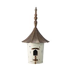 Glitzhome 29.75" Distressed Metal Pagoda Birdhouse with Bronze Roof