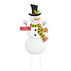 Glitzhome 40" Metal Snowman Yard Stake