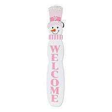 Glitzhome 42"H Christmas Wood Double Sided Snowman Porch Leaner