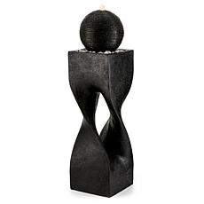 Glitzhome Oversized Modern Geometric Outdoor Fountain with LED Light