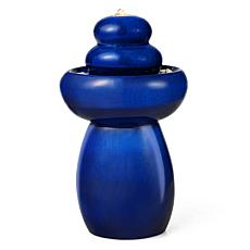 Glitzhome Zen-Style Cobalt Blue Ceramic Outdoor Fountain 22"H