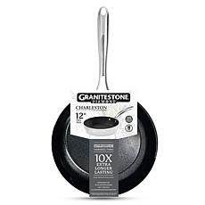 Granitestone Charleston Hammered White 12'' Nonstick Fry Pan