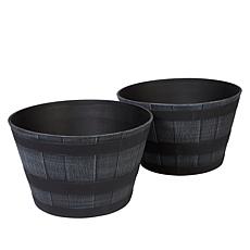 GreanBase Oak Effect Garden Planter - Set of 2