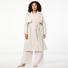 GREY by Jhoan Sebastian Grey Perforated Faux Leather Trench