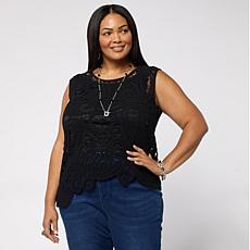 Grey by Jhoan Sebastian Grey Sleeveless Asymmetric Crochet Top