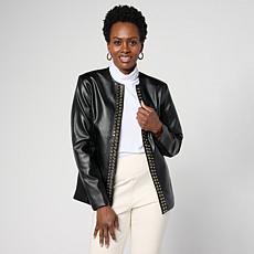 Greyby Jhoan Sebastian Faux Leather Jacket with Knit Combo