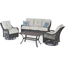Hanover Orleans 4-Piece Patio Set - Silver Lining