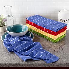 Hastings Home 8-Piece Striped Chevron Weave Kitchen Towel Set