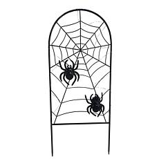 Haunted Hill Farm 2.6-Ft. LED Metal Spiderweb with Stake for Indoor...