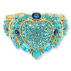 Heidi D Santa Fe Heart Gold-Tone Textured Cuff Bracelet