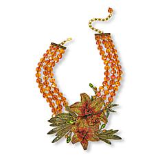 Heidi Daus Abundant Beauty 3-Strand Floral-Design Crystal Necklace
