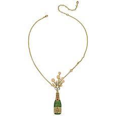 Heidi Daus Auld Lang Syne 18" Crystal Champagne Bottle Drop Necklace