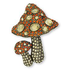 Heidi Daus Bella Mushroom Bronzetone Crystal-Encrusted Pin