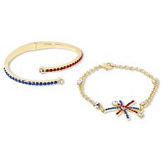 Heidi Daus "Fire Flower" 2-Piece Crystal Bracelet Set