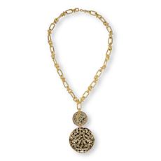 Heidi Daus Forever Fabulous Hammered Disc Drop 22" Necklace