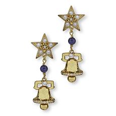 Heidi Daus Freedom Reigns Crystal-Accented Liberty Bell Drop Earrings