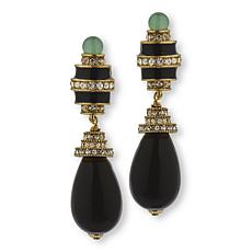 Heidi Daus Goldtone Eclectic Combo Crystal and Enamel Drop Earrings