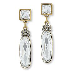 Heidi Daus Long Overdue Square and Oval Drop Earrings