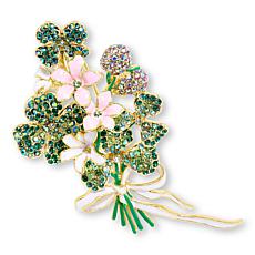 Heidi Daus Pocket Full of Posey Multicolor Crystal Goldtone Pin