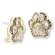 Heidi Daus Pretty Paw Print Black Crystal Earrings