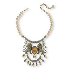 Heidi Daus Queen of the Jungle Simulated Pearl Beaded Drop Necklace