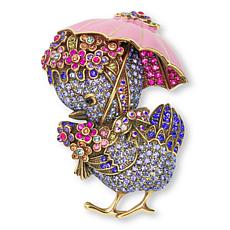 Heidi Daus Rainy Chick Floral Chick Crystal and Enamel Pin