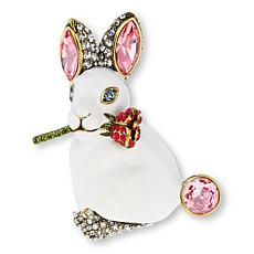 Heidi Daus Ravishing Roger Crystal and Enamel Bunny Pin