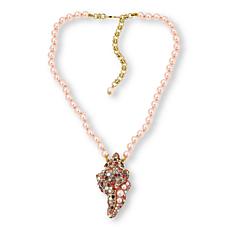 Heidi Daus Shell Ya! 18" Crystal and Simulated Pearl Drop Necklace