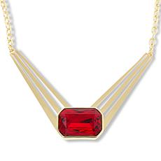 Heidi Daus Sunray 18" Goldtone Octagonal Stone Drop Necklace