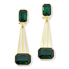 Heidi Daus Sunray Goldtone Octagonal Stone Drop Earrings
