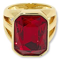 Heidi Daus Sunray Goldtone Octagonal Stone Solitaire Ring
