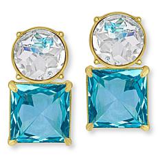 Heidi Daus The Golden Age Round and Square Stone Drop Earrings